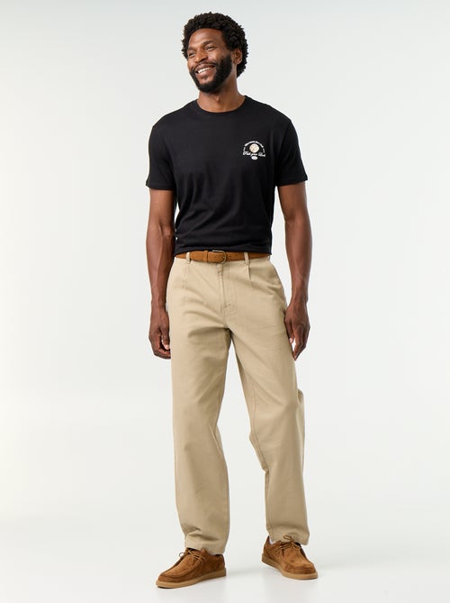 Pantalón ancho liso de corte relajado - Kiabi Pantalón ancho liso de corte relajado - Kiabi