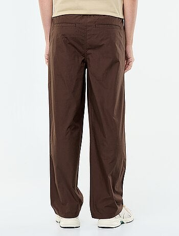 Pantalón ancho liso de popelín