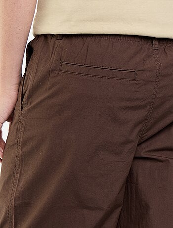 Pantalón ancho liso de popelín