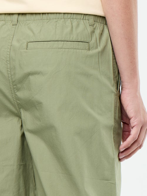 Pantalón ancho liso de popelín - Kiabi
