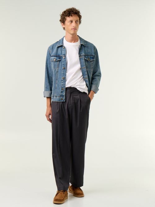 Pantalón ancho liso - Kiabi Pantalón ancho liso - Kiabi