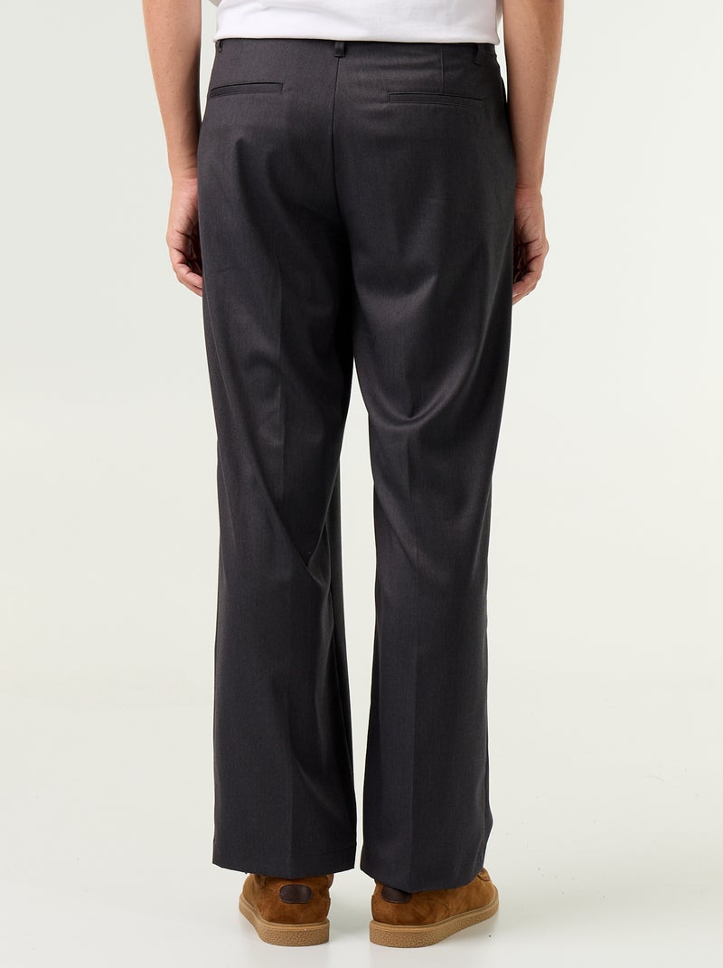 Pantalón ancho liso Gris - Kiabi