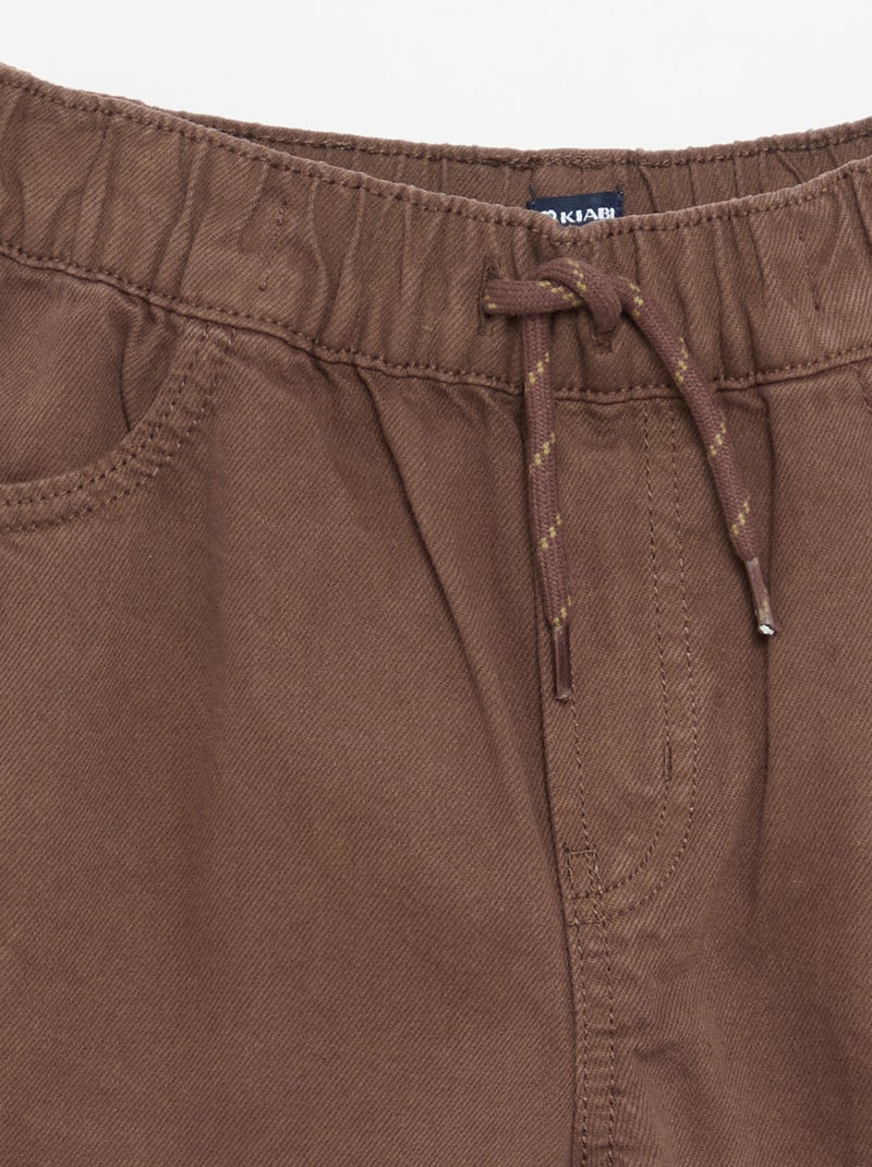 Pantalón ancho liso Marron - Kiabi