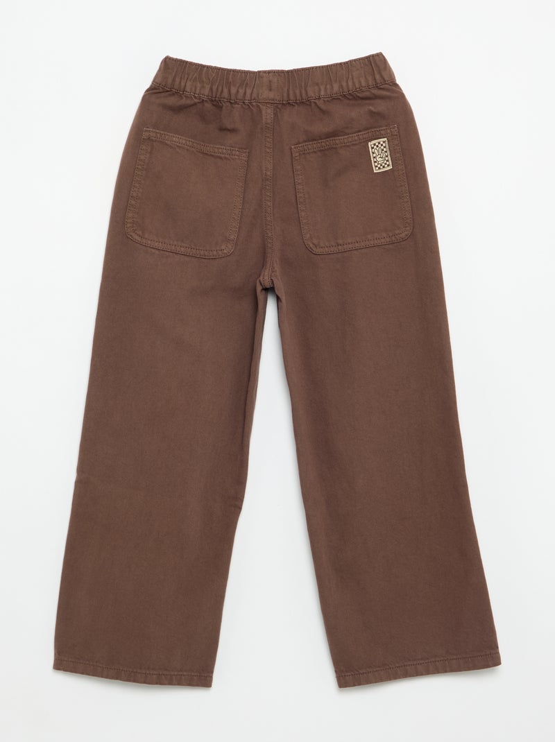 Pantalón ancho liso Marron - Kiabi