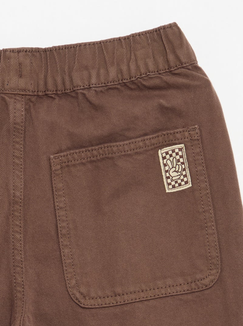 Pantalón ancho liso Marron - Kiabi