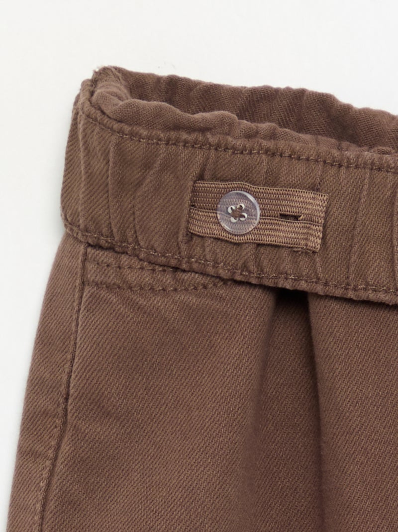 Pantalón ancho liso Marron - Kiabi