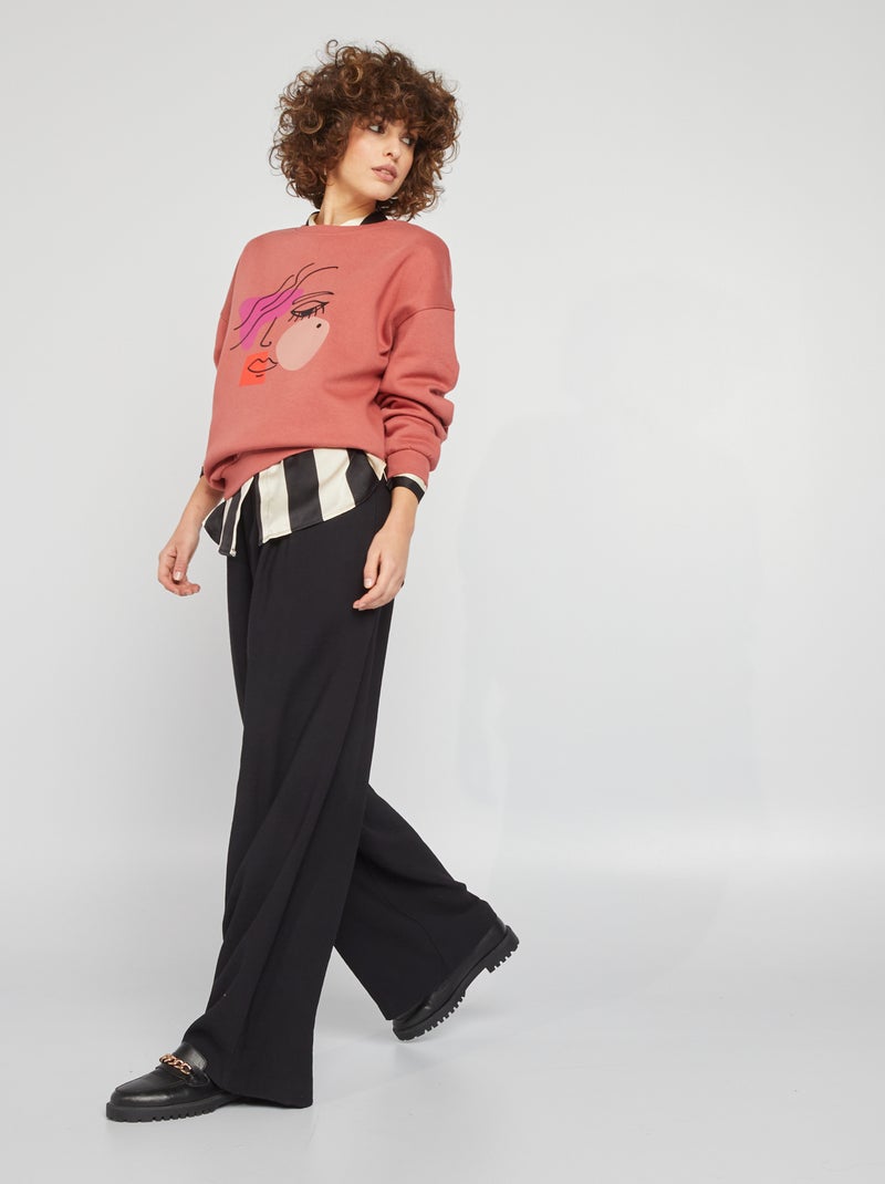 Pantalón ancho negro - Kiabi