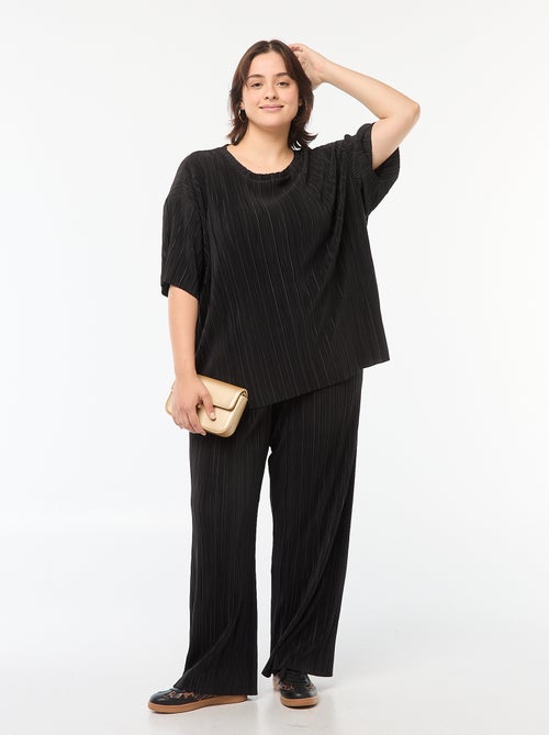 Pantalón ancho 'Only Carmakoma' de punto plisado - Kiabi