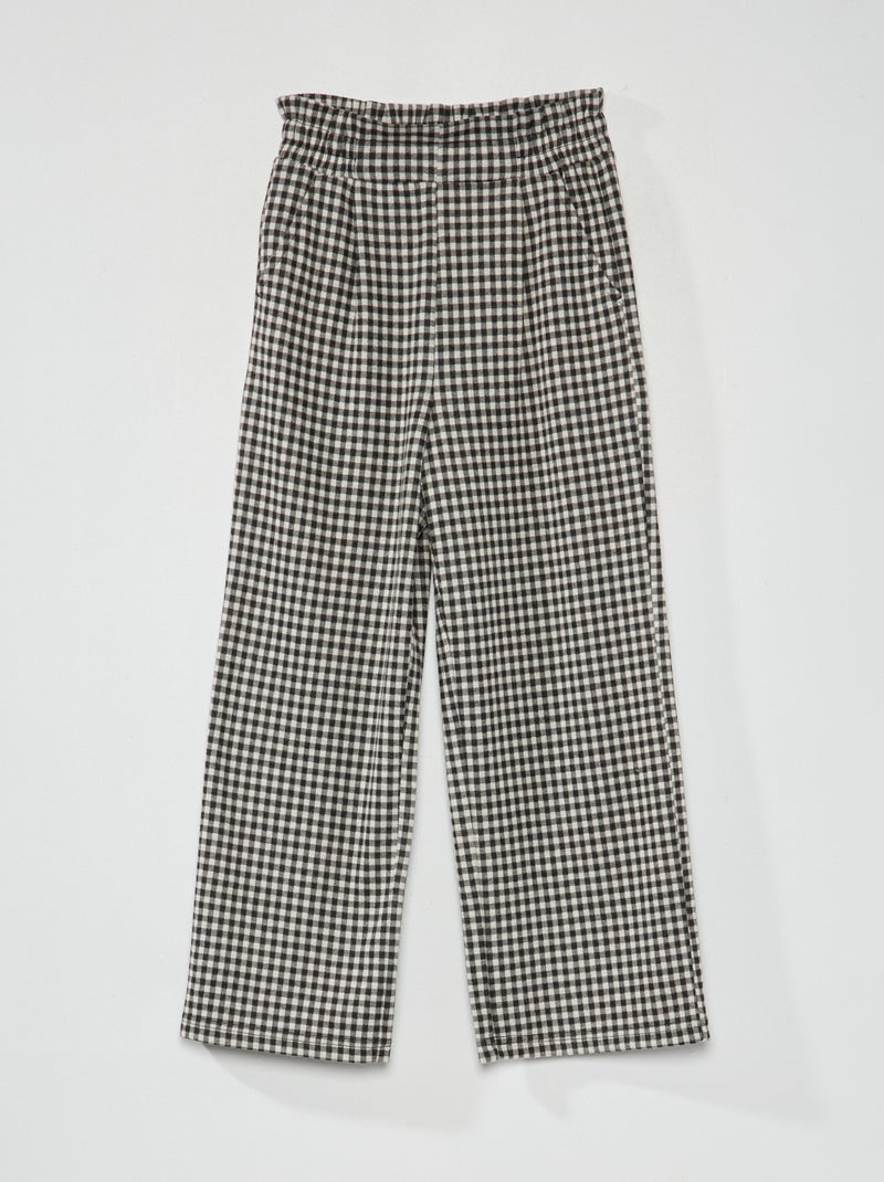 Pantalón ancho paperbag NEGRO - Kiabi