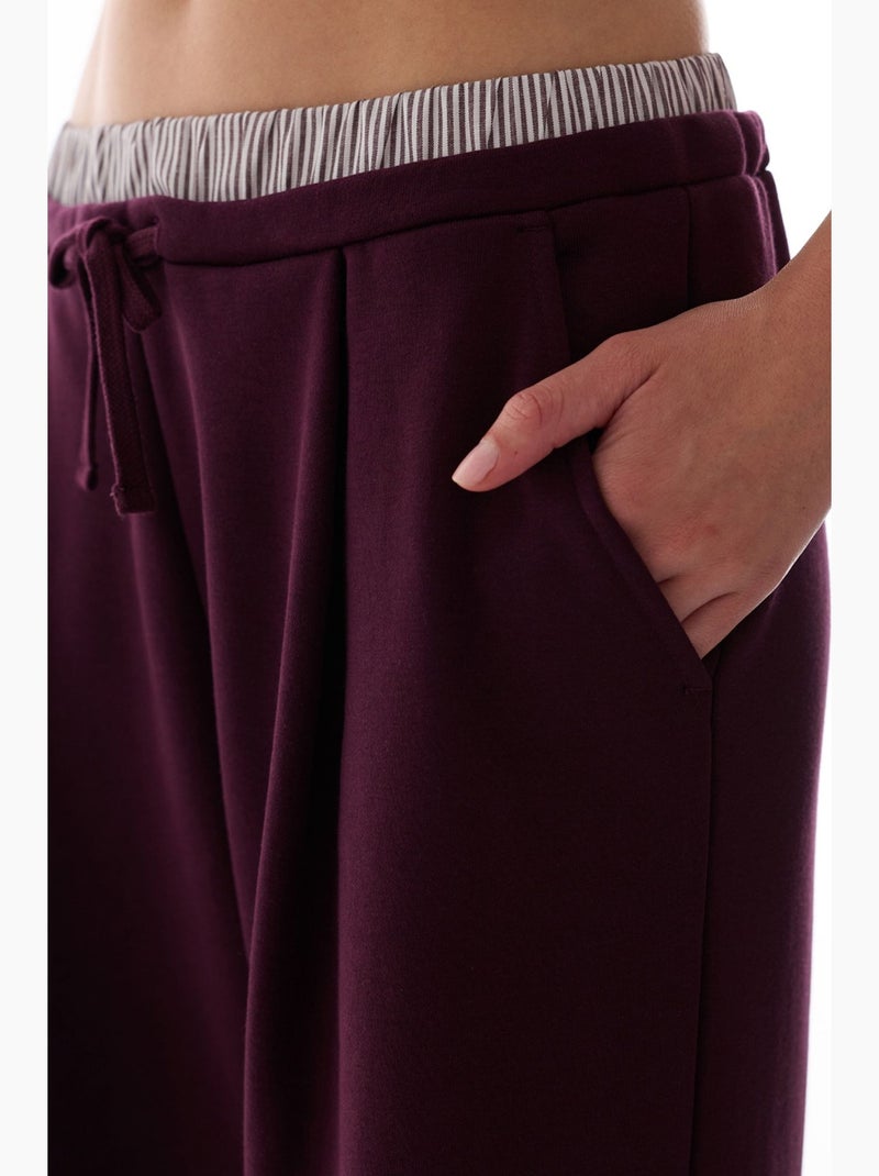 Pantalón ancho por capas penti Rojo burdeos - Kiabi