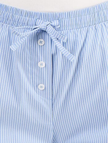 Pantalón ancho rayado corte globo