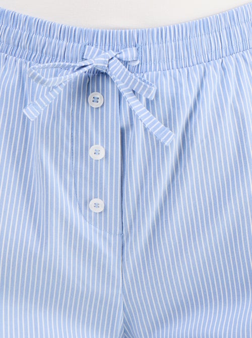 Pantalón ancho rayado corte globo - Kiabi