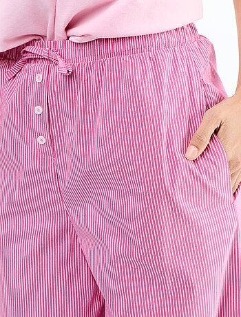 Pantalón ancho rayado corte globo