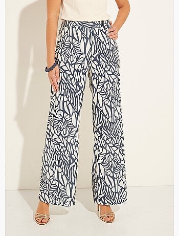 Pantalón ancho semielástico con estampado gráfico - Afibel