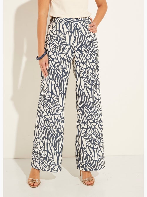 Pantalón ancho semielástico con estampado gráfico - Afibel - Kiabi