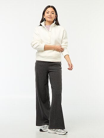 Pantalón ancho suave liso