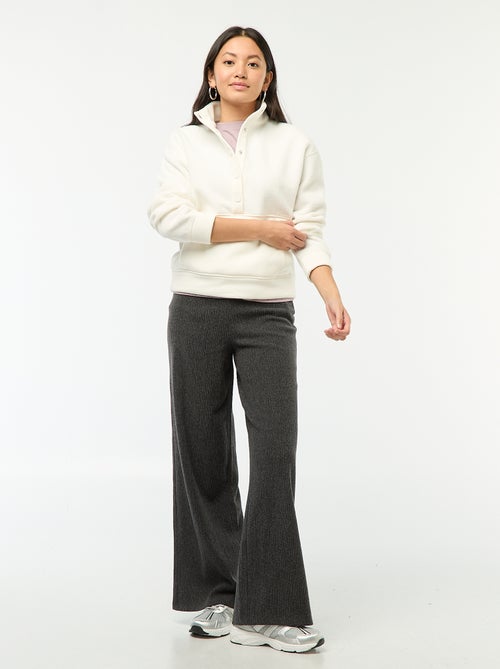 Pantalón ancho suave liso - Kiabi