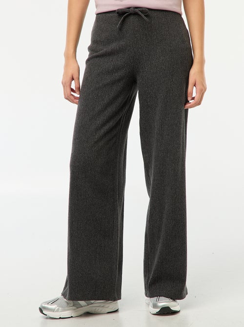 Pantalón ancho suave liso - Kiabi