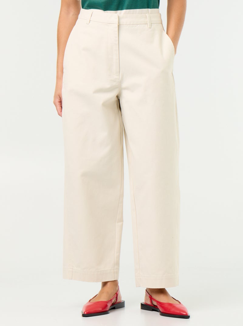 Pantalón ancho tipo barrel Beige - Kiabi
