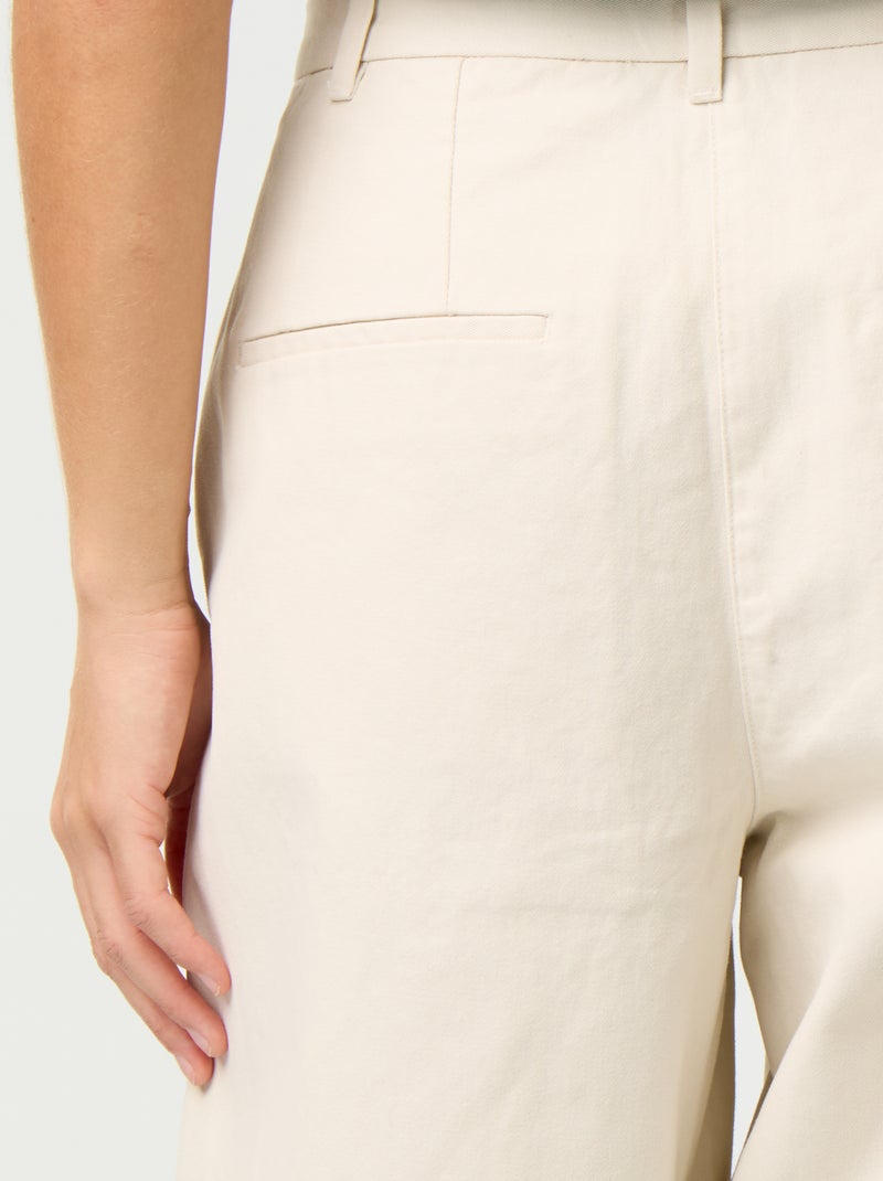 Pantalón ancho tipo barrel Beige - Kiabi