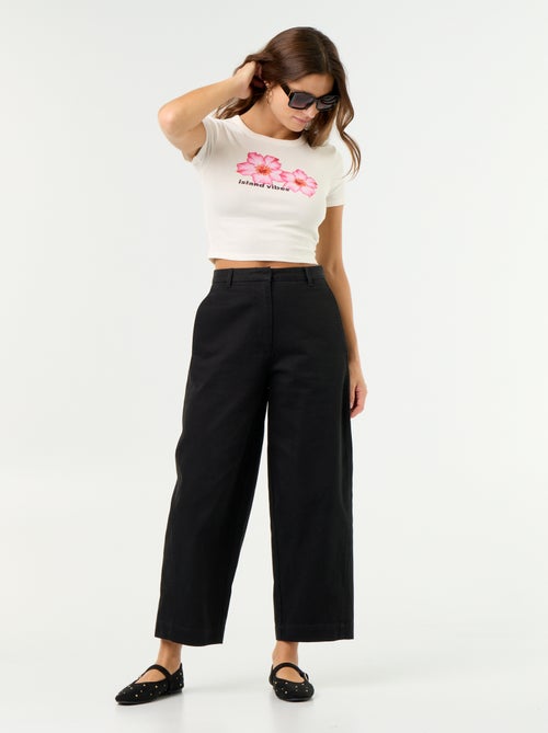 Pantalón ancho tipo barrel - Kiabi Pantalón ancho tipo barrel - Kiabi