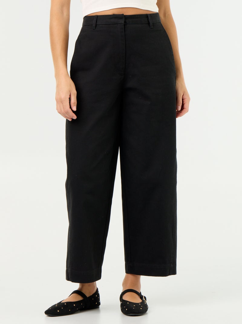 Pantalón ancho tipo barrel Negro - Kiabi