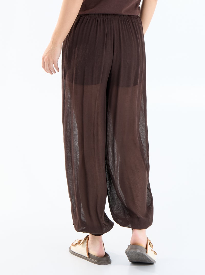 Pantalón ancho tipo globo Marron - Kiabi