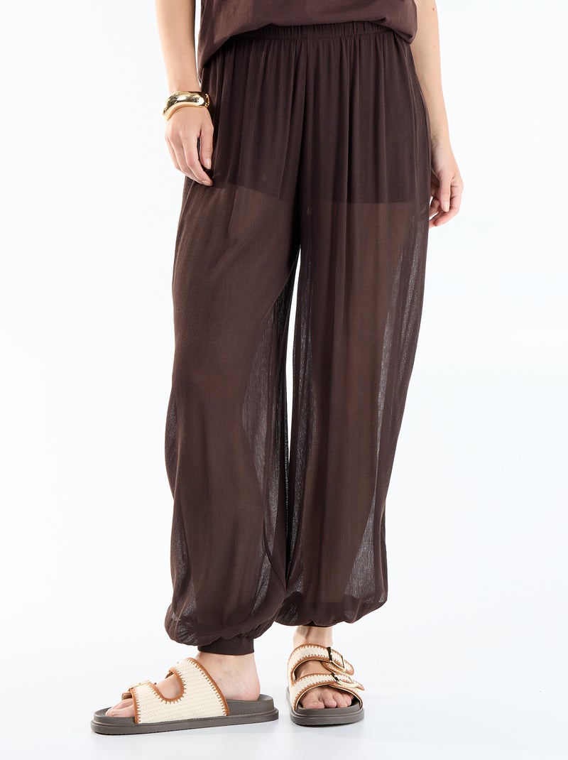 Pantalón ancho tipo globo Marron - Kiabi
