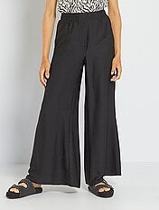 Pantalones anchos Mujer | negro | Kiabi