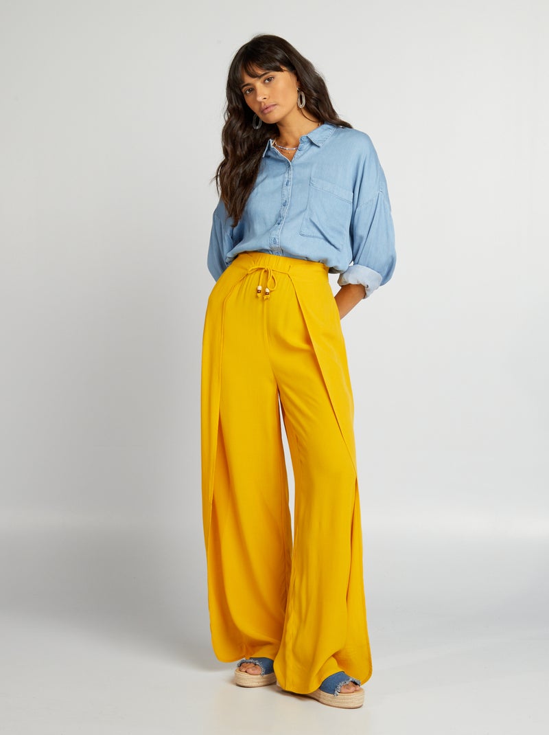 Pantalón ancho vaporoso NARANJA - Kiabi
