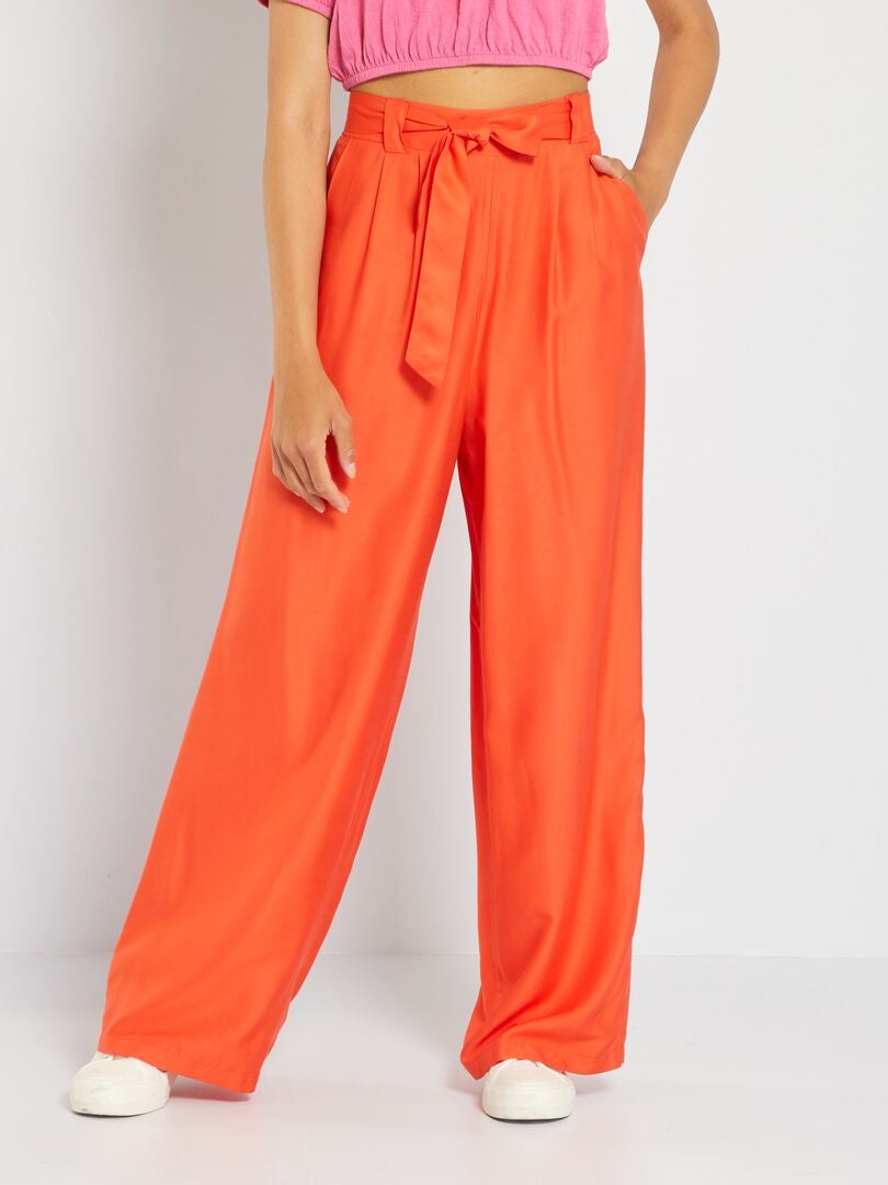 Pantalón ancho vaporoso - NARANJA - Kiabi - 20.00€