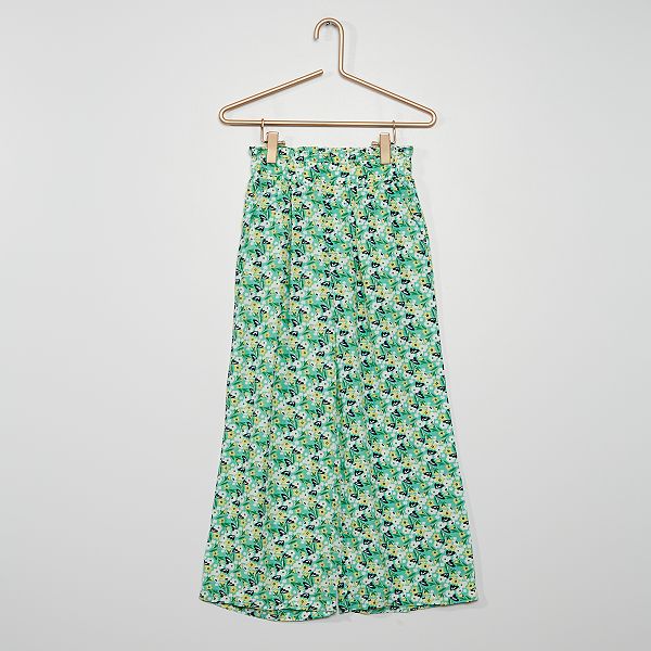 Pantalón ancho vaporoso Niña 3-12 años - VERDE - Kiabi - 12,00€