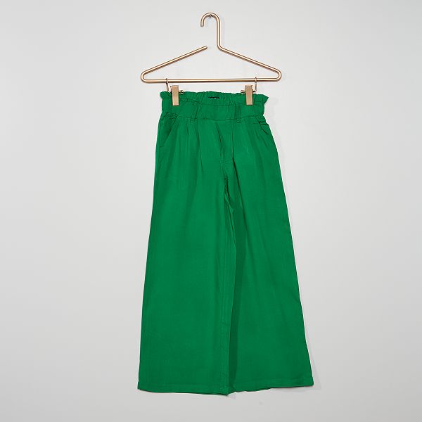 Pantalón ancho vaporoso Niña 3-12 años - VERDE - Kiabi - 12,00€