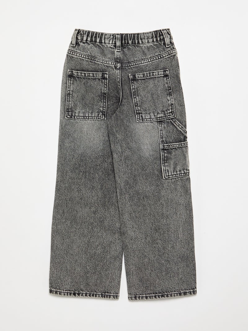 Pantalón ancho Vaquero Gris - Kiabi