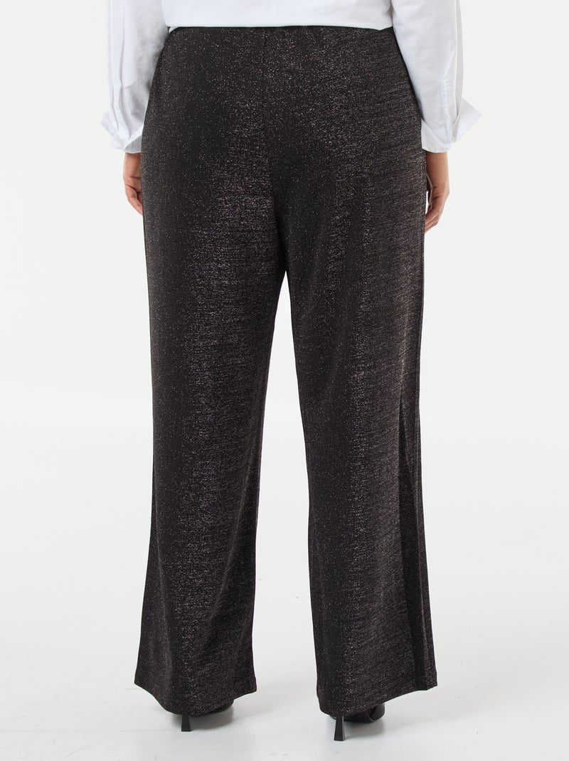 Pantalón ancho 'Vero Moda' de punto brillante Negro - Kiabi