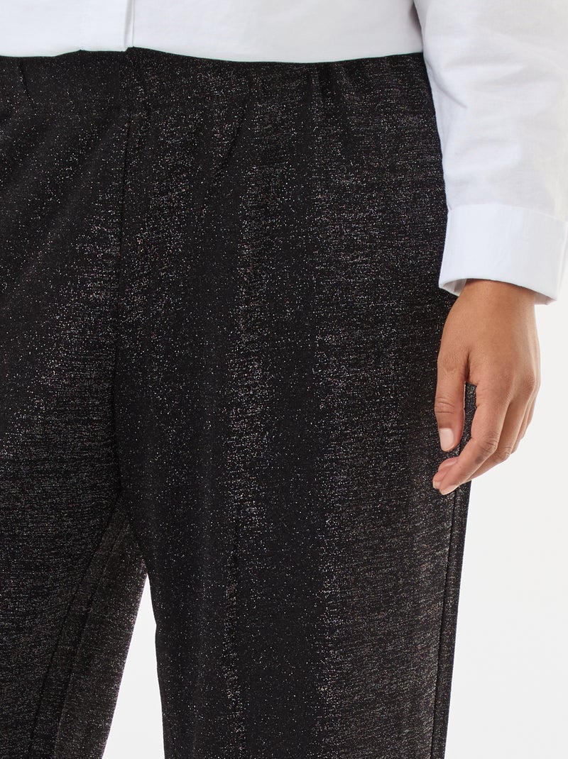 Pantalón ancho 'Vero Moda' de punto brillante Negro - Kiabi