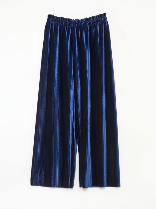 Pantalón ancho wide leg de punto velvet acanalado - Kiabi