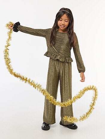 Pantalón ancho wide leg fit de punto bisou