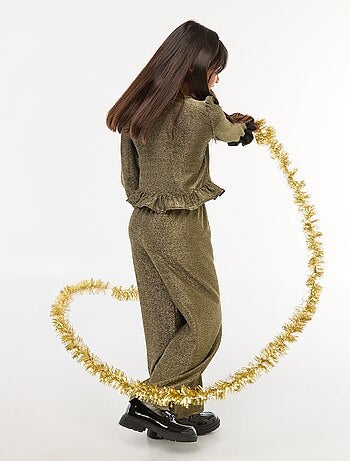 Pantalón ancho wide leg fit de punto bisou