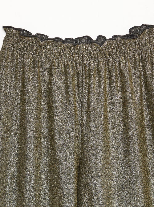 Pantalón ancho wide leg fit de punto bisou - Kiabi