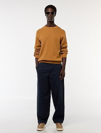 Pantalón ancho / wide leg liso de sarga