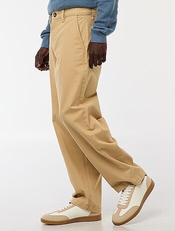 Pantalón ancho / wide leg liso de sarga