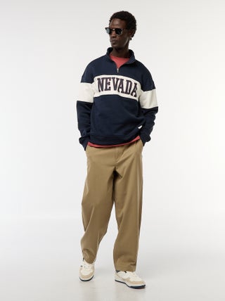 Pantalón ancho / wide leg liso de sarga