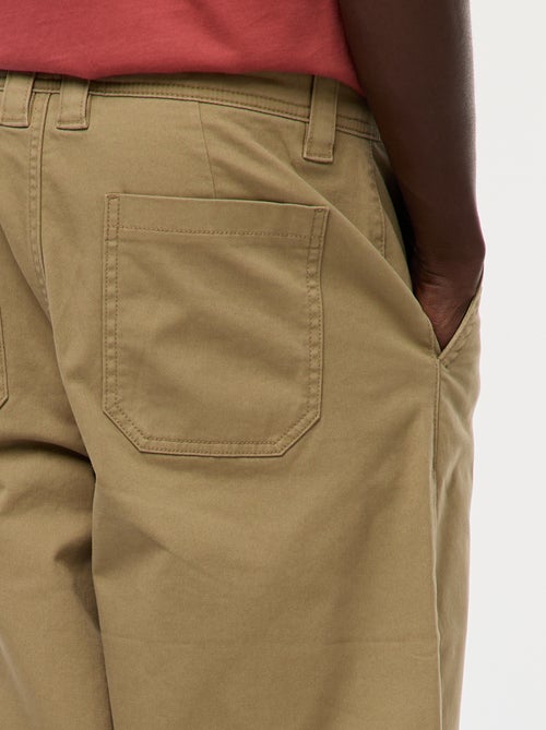 Pantalón ancho / wide leg liso de sarga - Kiabi