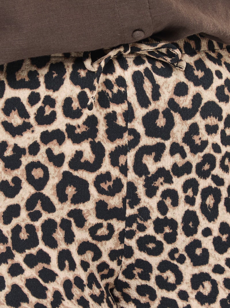 Pantalón ancho / wide leg plisado Marron - Kiabi