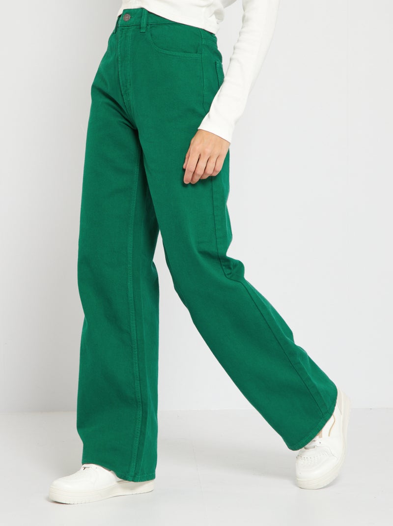 Pantalón ancho wide leg VERDE - Kiabi