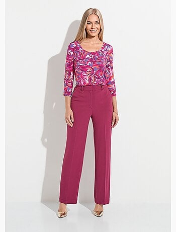 Pantalón ancho y fluido en punto elástico liso - Afibel