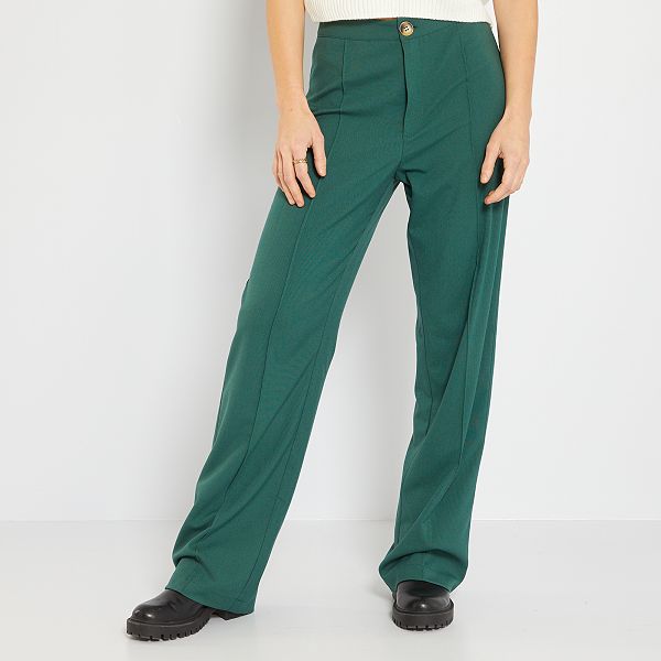 Pantalón ancho y vaporoso Niña 10-18 años - VERDE - Kiabi - 15,00€