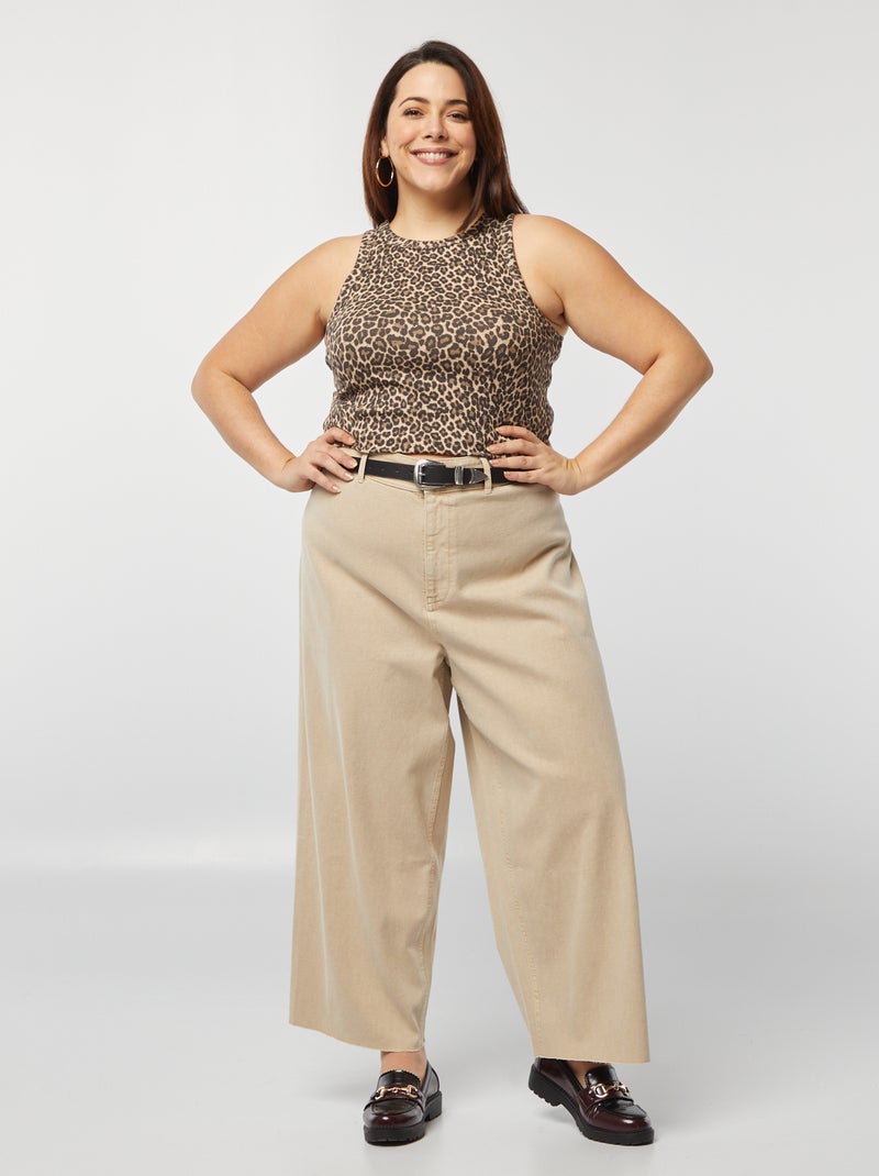 Pantalón ancho/wide leg BEIGE - Kiabi