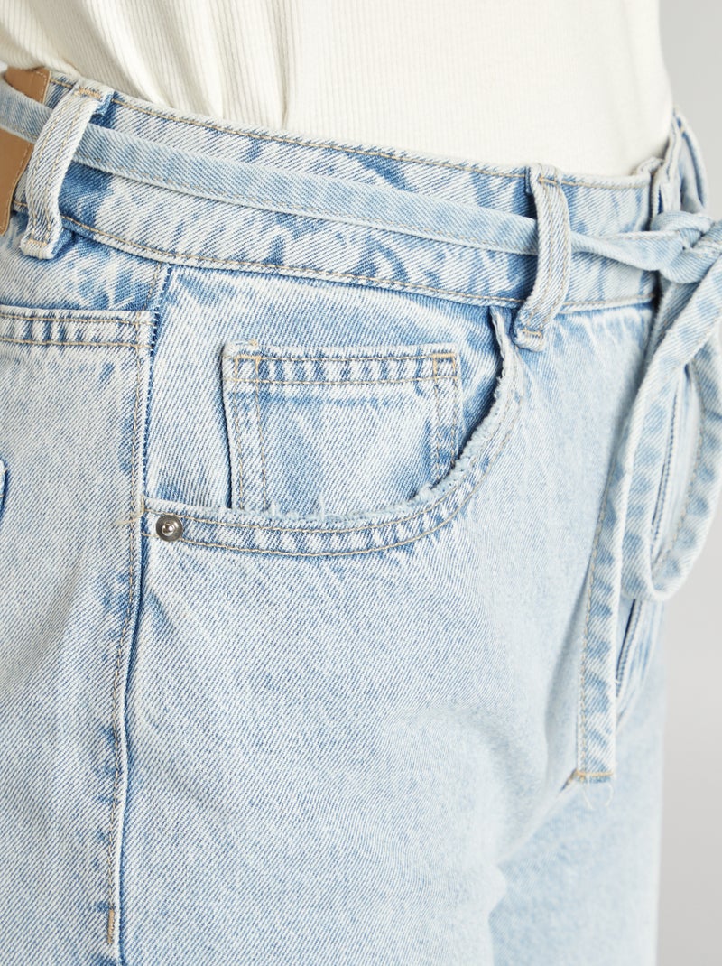 Pantalón ancho/wide leg de tiro alto AZUL - Kiabi